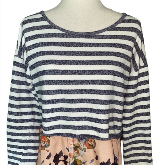 Anthropologie Postmark Ginny Striped & Floral Tunic Top - L - Picture 3 of 13